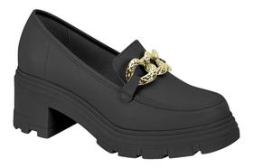 Sapato Feminino Mocassim Tratorado Corrente Oxford Moleca Sapato Feminino Mocassim Tratorado Corrente Oxford Moleca