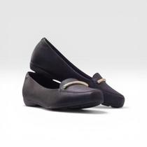 Sapato Feminino Modare Detalhe Dourado Floather Preto - Sapato Feminino Modare Detalhe Dourado Floather Preto -