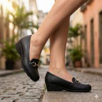 Sapato Feminino Modare Salto Anabela Fivela Preto Sapato Feminino Modare Salto Anabela Fivela Preto