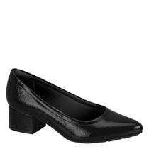Sapato Feminino Modare Salto Baixo Grosso Conforto 7340123 - Preto Verniz Glam - 35
