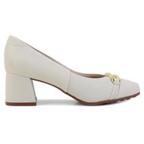 Sapato Feminino Modare Salto Bloco Bege - 7373.123 Sapato Feminino Modare Salto Bloco Bege - 7373.123