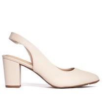 Sapato Feminino Modare Slingback Salto Bloco Creme Sapato Feminino Modare Slingback Salto Bloco Creme