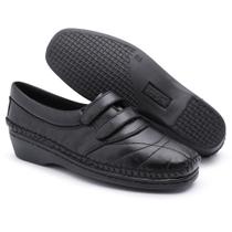 Sapato Feminino Ortopédico Com Vercro Preto (JO8203)