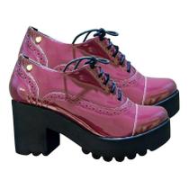 Sapato Feminino Oxford Tratorado Salto Alto - Jessica Leal Calçados