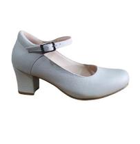 Sapato Feminino para Dança Marfim Salto 5 - Calçados Prenda Total Comfort