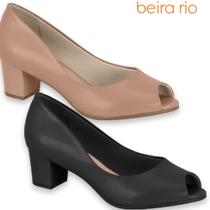 Sapato Feminino Peep Toe Beira Rio Salto Baixo Ref. 4777400