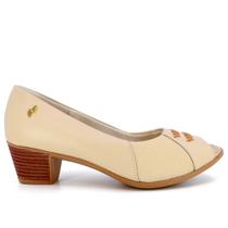 Sapato Feminino Peep Toe Salto Bloco Usaflex AC3216
