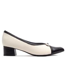 Sapato Feminino Piccadilly Casual Bico Fino Branco/preto