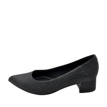Sapato Feminino Piccadilly Salto Baixo REF: 739015 TECIDO GLITTER