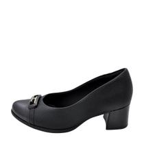 Sapato Feminino Piccadilly Salto Medio REF: 654065 NAPA STRETCH-VERNIZ
