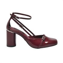 Sapato Feminino Salto Alto Grosso Via Marte Vinho