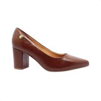 Sapato Feminino Salto Alto Grosso Vizzano Marrom
