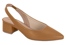 Sapato Feminino Salto Baixo Bloco Slingback Aberto No Calcanhar Beira Rio 41822