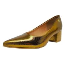 Sapato Feminino Salto Baixo Metalizado Estilo Formal Vizzano Sapato Feminino Salto Baixo Metalizado Estilo Formal Vizzano