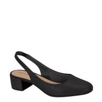 Sapato Feminino Salto Baixo Slingback Beira Rio 4301.110 - Preto Napa - 35