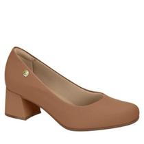 Sapato Feminino Salto Medio Grosso Conforto Modare 7373.100 - Camel Napa