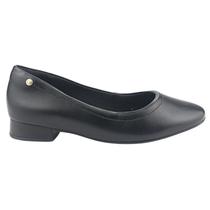 Sapato Feminino Sapatilha Comfortflex Couro Conforto 24-82301 Preto