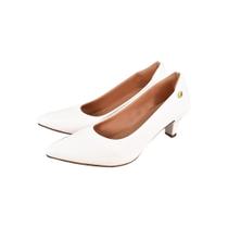 Sapato Feminino Scarpin Bico Fino Salto Fino Verniz Macio