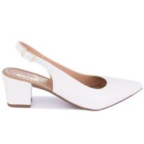 Sapato Feminino Scarpin Fivela Bico Fino Aberto Classico - Lizeshoes