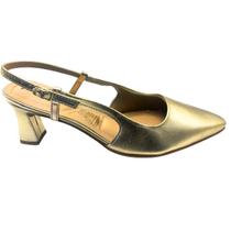 Sapato Feminino Scarpin Piccadilly Dourado Ref 764005-2