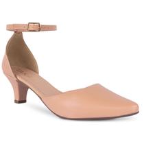 Sapato Feminino Scarpin Salomé Salto Baixo Fino Confortável A2.28 Sapato Feminino Scarpin Salomé Salto Baixo Fino Confortável A2.28