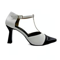 Sapato Feminino Scarpin Salto Alto Bicolor 126