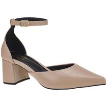Sapato Feminino Scarpin Social Traseiro Fechado com Fivela Salto Bloco Bico Fino 0002