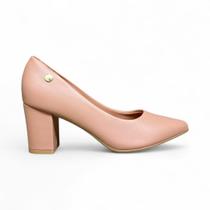 Sapato Feminino Scarpin Vizzano 1290.500 Salto Grosso Social Original com Bico Fino