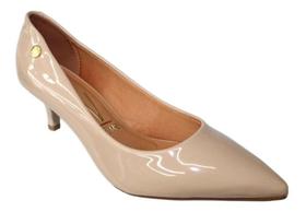 Sapato Feminino Scarpin Vizzano Salto Baixo 1122.828 Bege Verniz 39