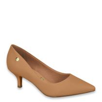 Sapato Feminino Scarpin Vizzano Salto Baixo Bico Fino 1122828 - Camel Pelica - 37
