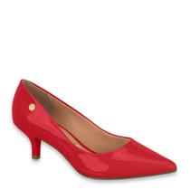 Sapato Feminino Scarpin Vizzano Salto Baixo Bico Fino 1122828 - Vermelho Verniz - 37