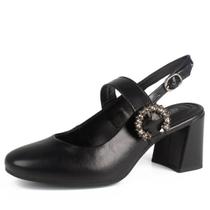 Sapato Feminino SlingBack Salto Médio Strass Elegante Dakota Sapato Feminino SlingBack Salto Médio Strass Elegante Dakota