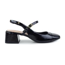 Sapato Feminino Solis Brasil Couro Verniz Preto - 1435A