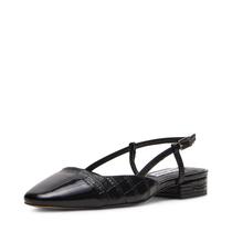 Sapato feminino Steve Madden Belinda Mule, preto, crocodilo, salto baixo
