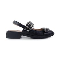Sapato Feminino Suzana Santos Slingback Bonnie Preto - 4471 Sapato Feminino Suzana Santos Slingback Bonnie Preto - 4471