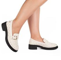 Sapato Feminino Tanara Loafer Bege T8502 - Tanara Calçados