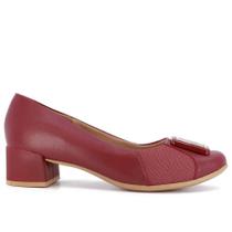 Sapato Feminino Usaflex Conforto Scarpin Couro Vermelho AJ0108