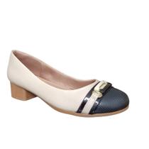 Sapato Feminino USAFLEX Scarpin de Couro Salto Bloco MM0301 Sapato Feminino USAFLEX Scarpin de Couro Salto Bloco MM0301
