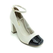Sapato Feminino Via Marte 062-001-01 - Bege e Preto