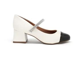 Sapato Feminino Vizzano Branco Off Preto 01 Cristal 1423103