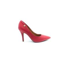 Sapato Feminino Vizzano de Salto Alto Social Scarpin Pelica Vermelho 1184.1101 Blogueira