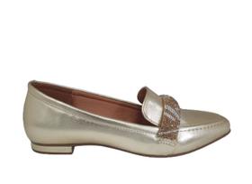 Sapato Feminino Vizzano Dourado Bege Cristal 1351107