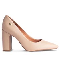 Sapato Feminino Vizzano Salto Bloco Alto Bege