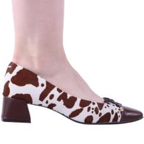 Sapato Feminino Zariff com Salto Bloco 325008 Vaca Sapato Feminino Zariff com Salto Bloco 325008 Vaca