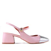 Sapato Feminino Zariff Slingback Rose Prata