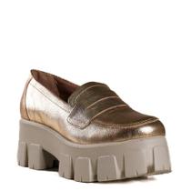 Sapato Feminino Zariff Tratorado Metal Ouro