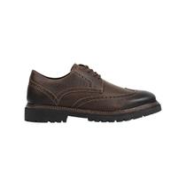 Sapato Ferracini Derby Brogue Tratorado Masculino Couro Cafe