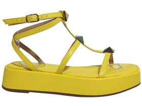 Sapato Flatform Com Tiras E Pirâmides Espaçadas Sapato Flatform Com Tiras E Pirâmides Espaçadas