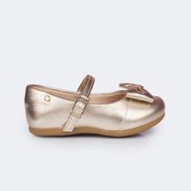 Sapato Infantil Pampili Angel com Laço Dourado 4.01060 Sapato Infantil Pampili Angel com Laço Dourado 4.01060