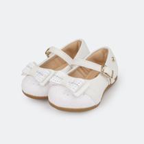 Sapato Infantil Pampili Angel Laço Glitter Branco 04.979